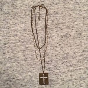 Layered cross necklace